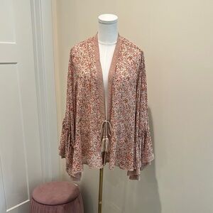 Free People Pink and Red Sequined Cape